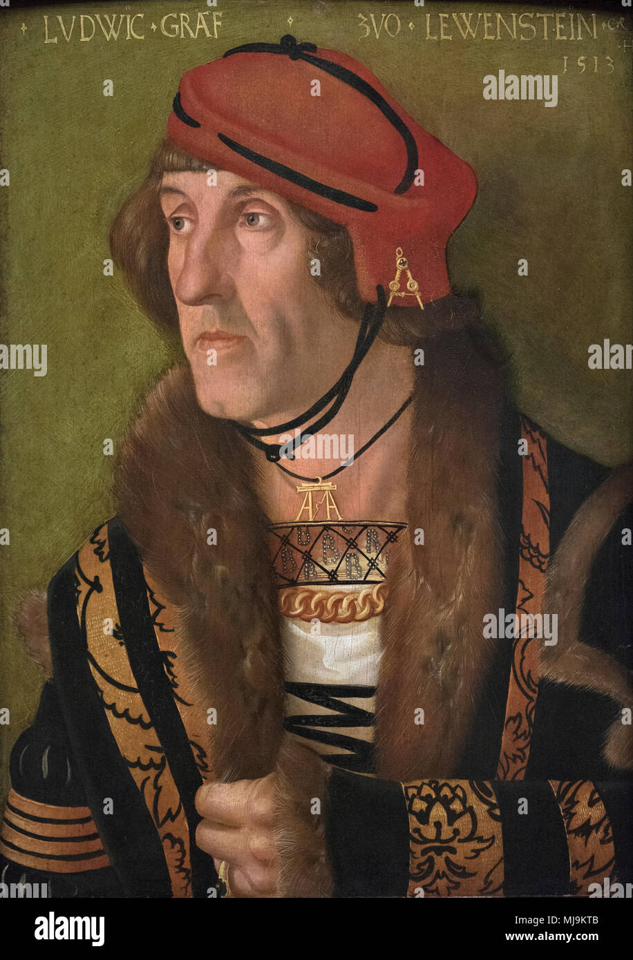 Hans Baldung Grien (1484/5-1545), Ritratto di Luigi I, conte di Löwenstein, (1463-1523), 1513. Ludwig ho Graf zu Löwenstein Foto Stock