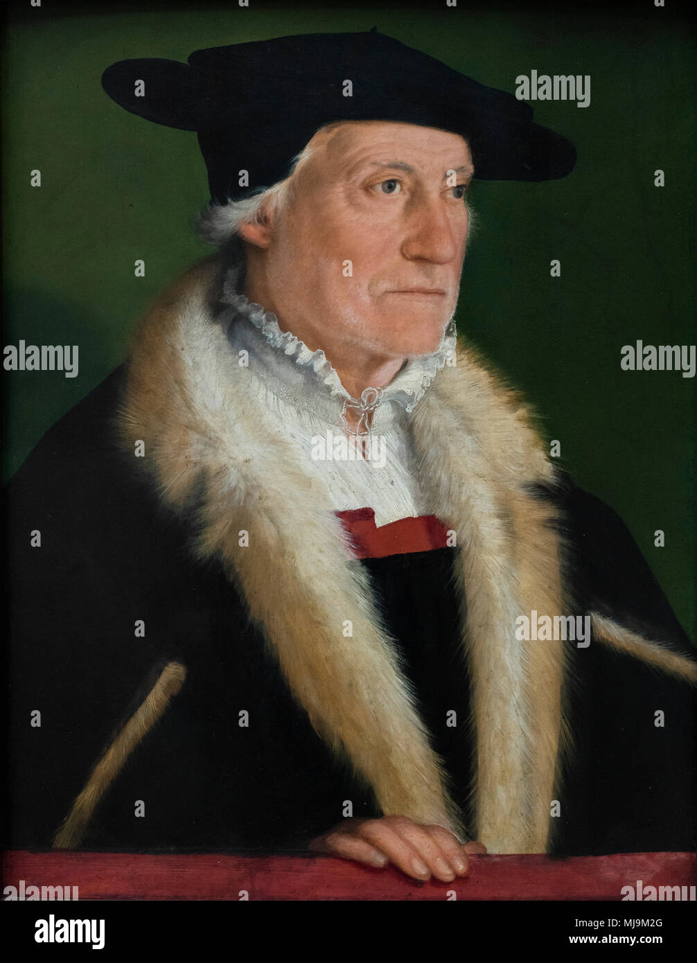 Christoph Amberger (ca. 1505-1561/62), Ritratto di cosmografo e cartografo Sebastian Münster (1489-1552), ca. 1552. Kosmograph Sebastian Münster Foto Stock