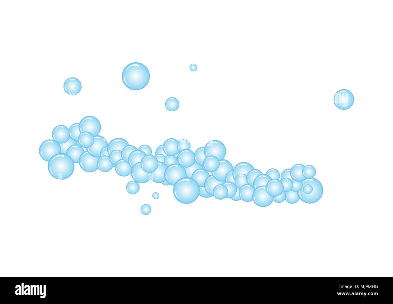 Schiuma di Cartoon, bubble isolati su sfondo bianco Illustrazione Vettoriale