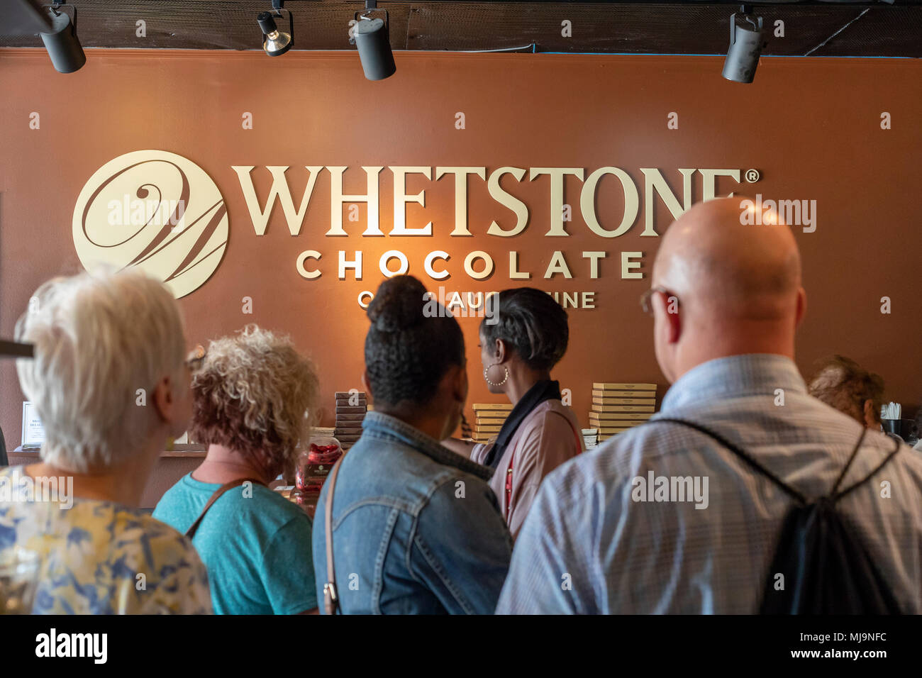 Sant'Agostino, Florida - La Whetstone cioccolatini store retail in Sant'Agostino il quartiere storico. Foto Stock