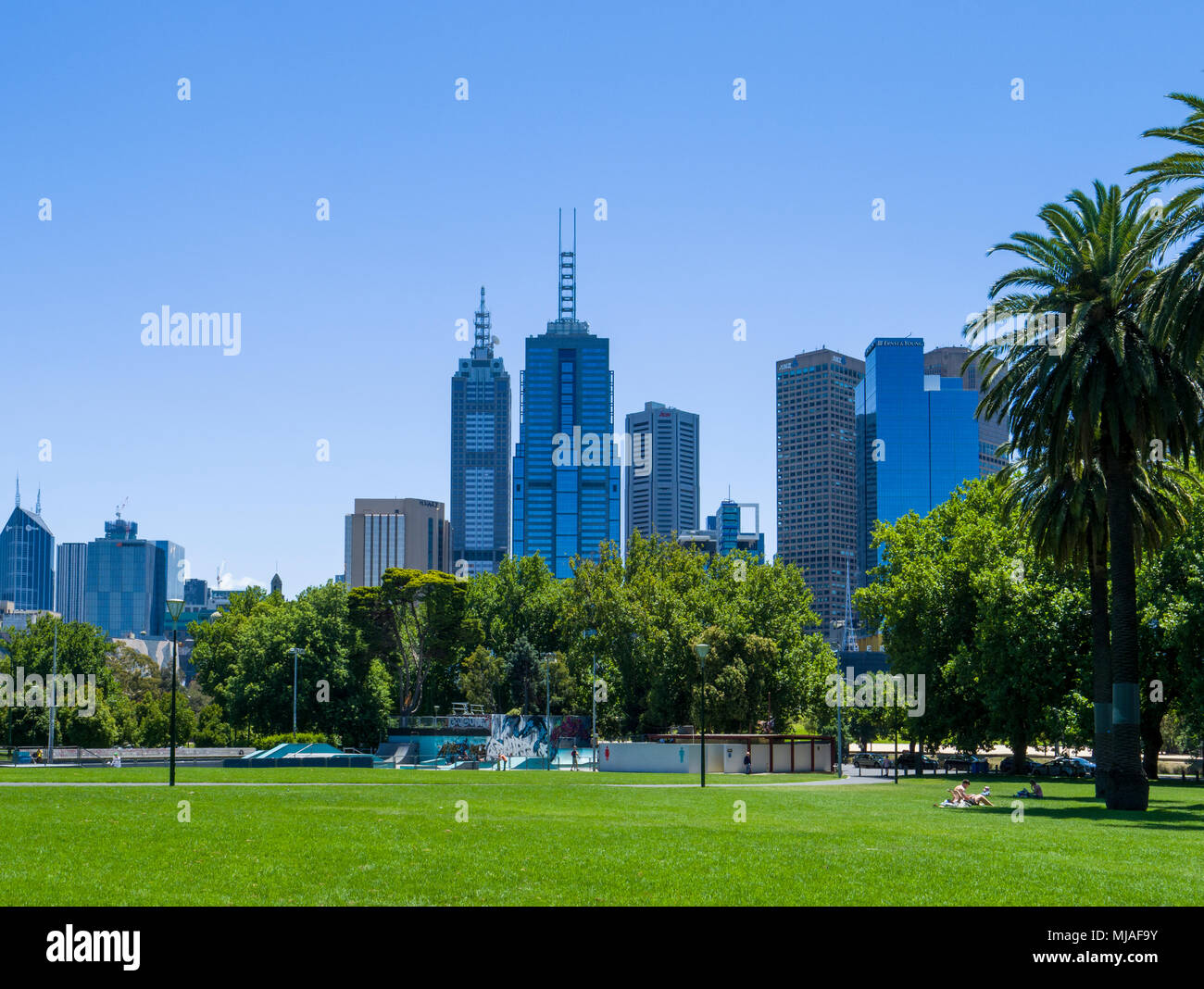 Skate Park in giardini Alexandra, Melbourne, Victoria, Australia Foto Stock