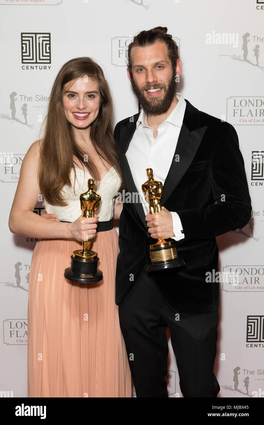 Il Secolo Club ospita il silenzioso bambino Oscar celebrazione e Londra Flair PR 10 dotate di compleanno: Rachel Shenton, Chris Overton dove: Londra, Regno Unito quando: 03 Apr 2018 Credit: Phil Lewis/WENN.com Foto Stock