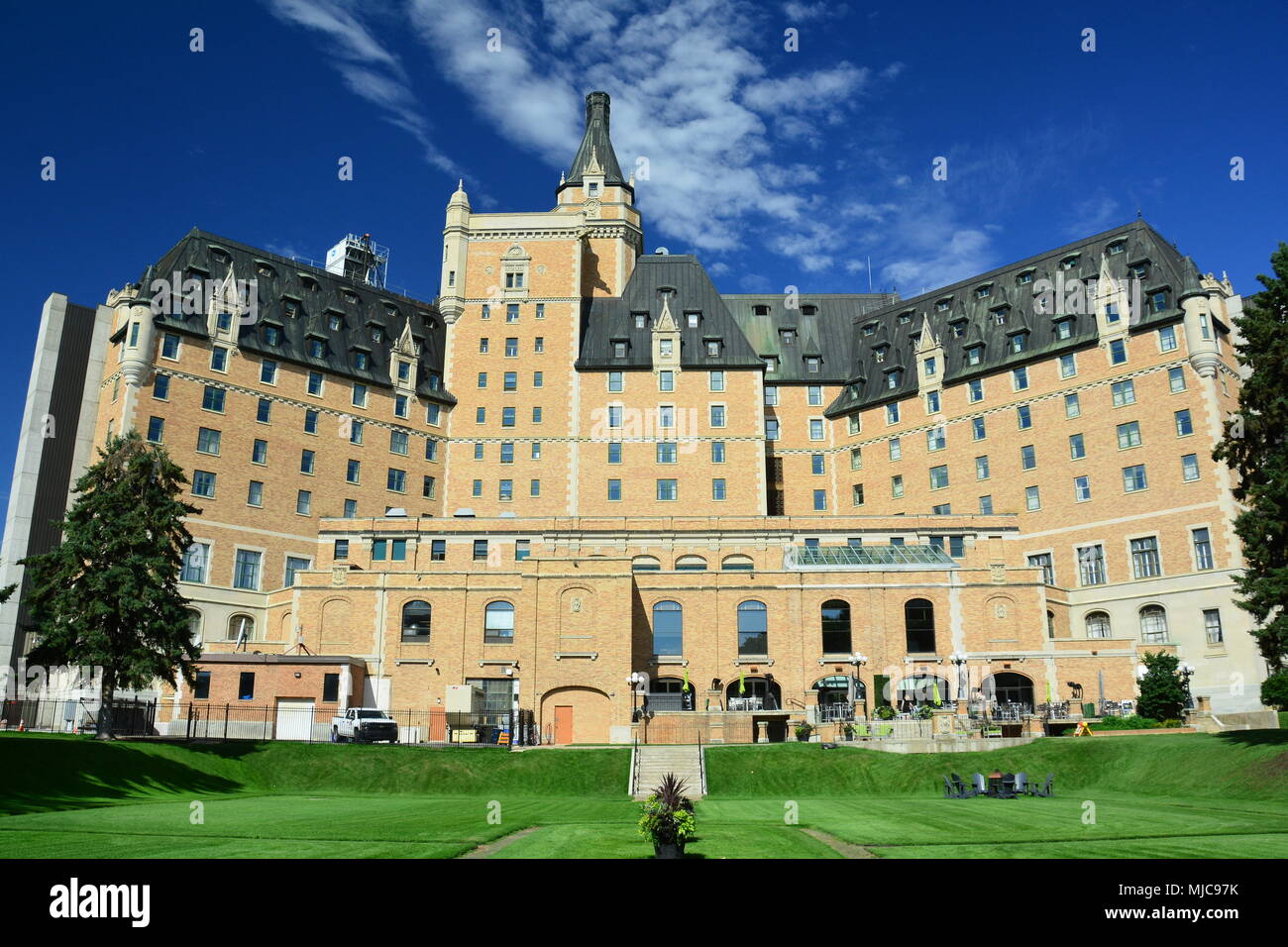 L'iconico Bessborough Hotel a Saskatoon Saskatchewan. Foto Stock