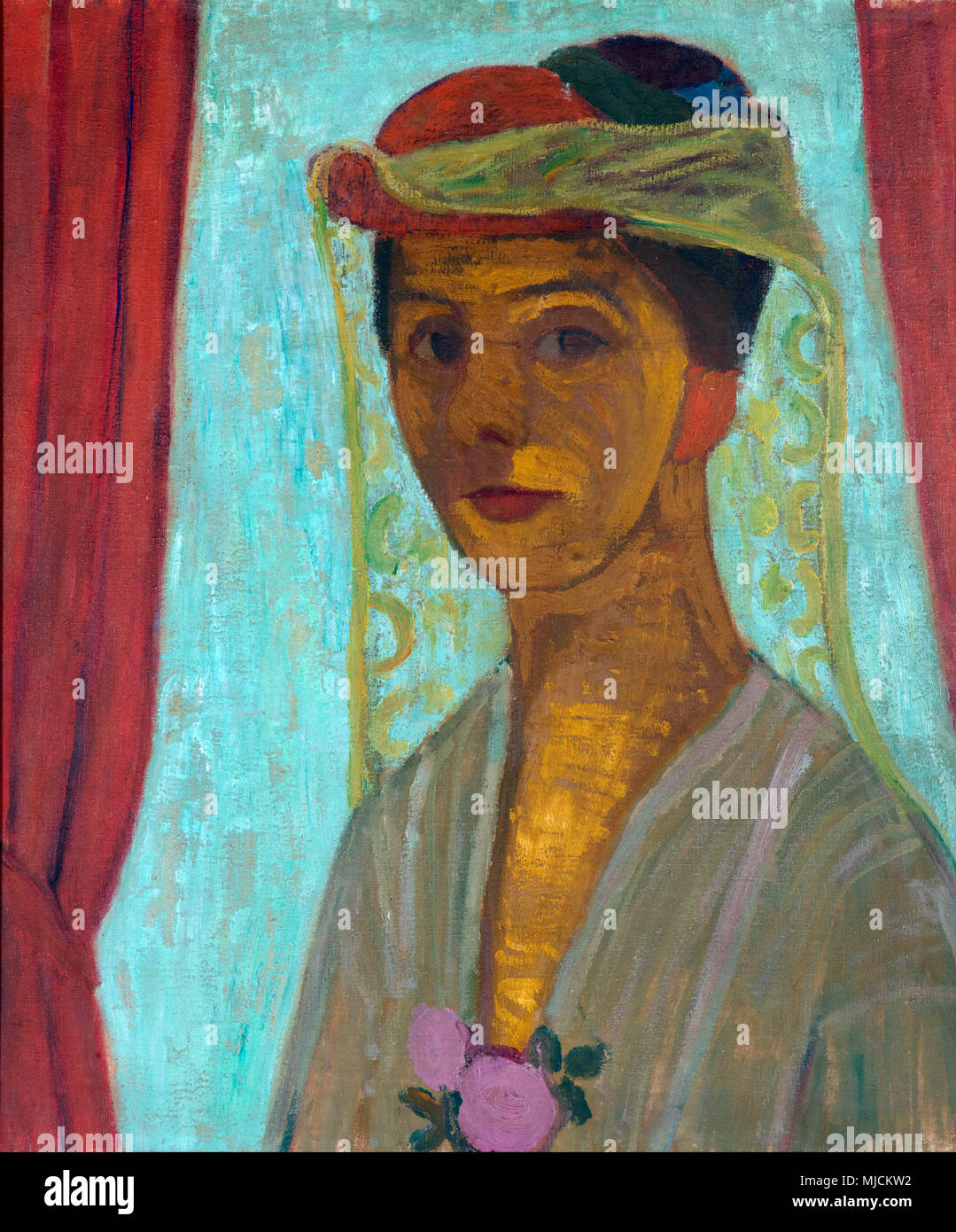 Paula Modersohn-Becker Autoritratto con il cappello e il velo Foto Stock