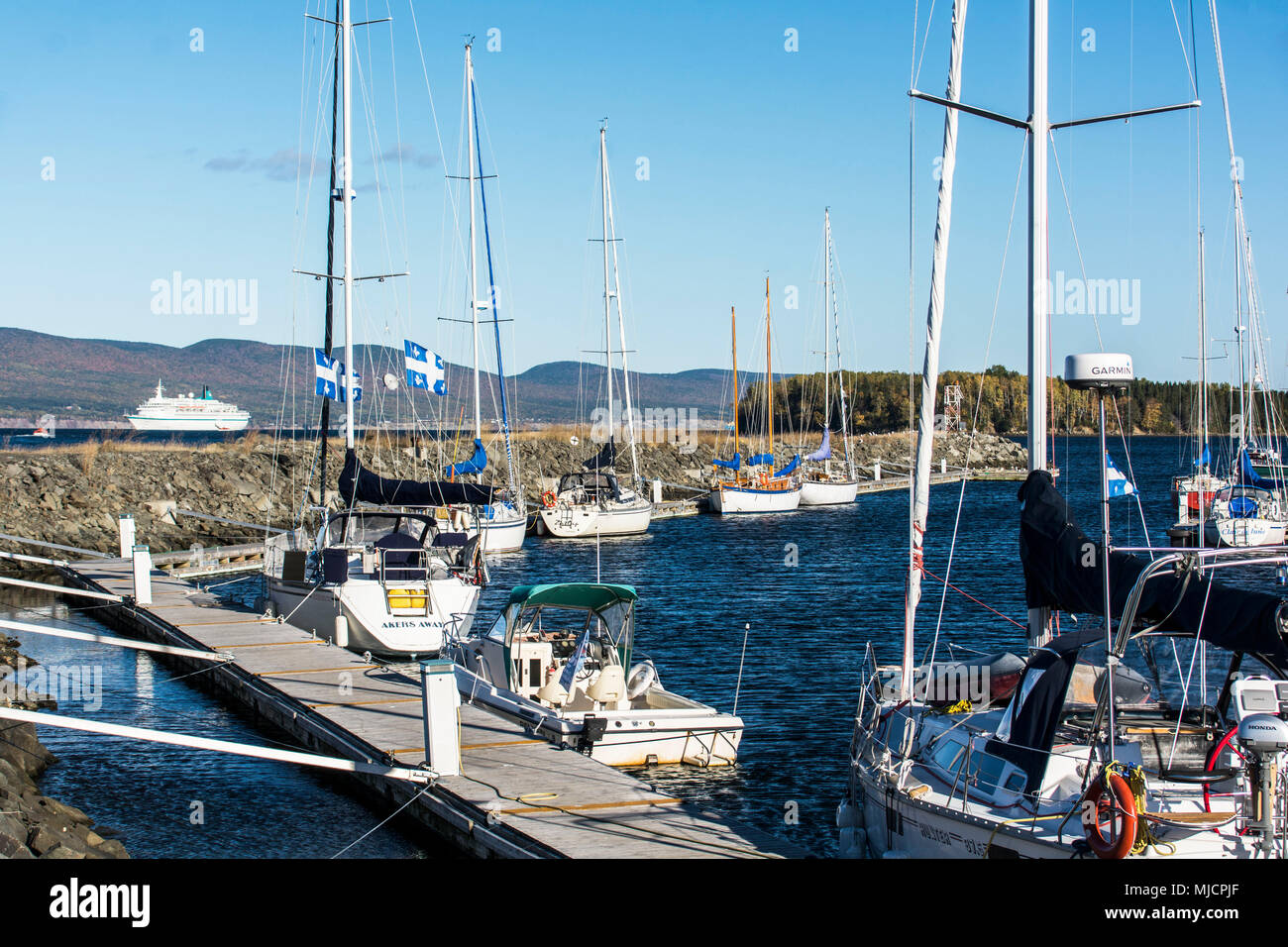 Porto di Gaspé sulla penisola Gaspésie in Canada Foto Stock