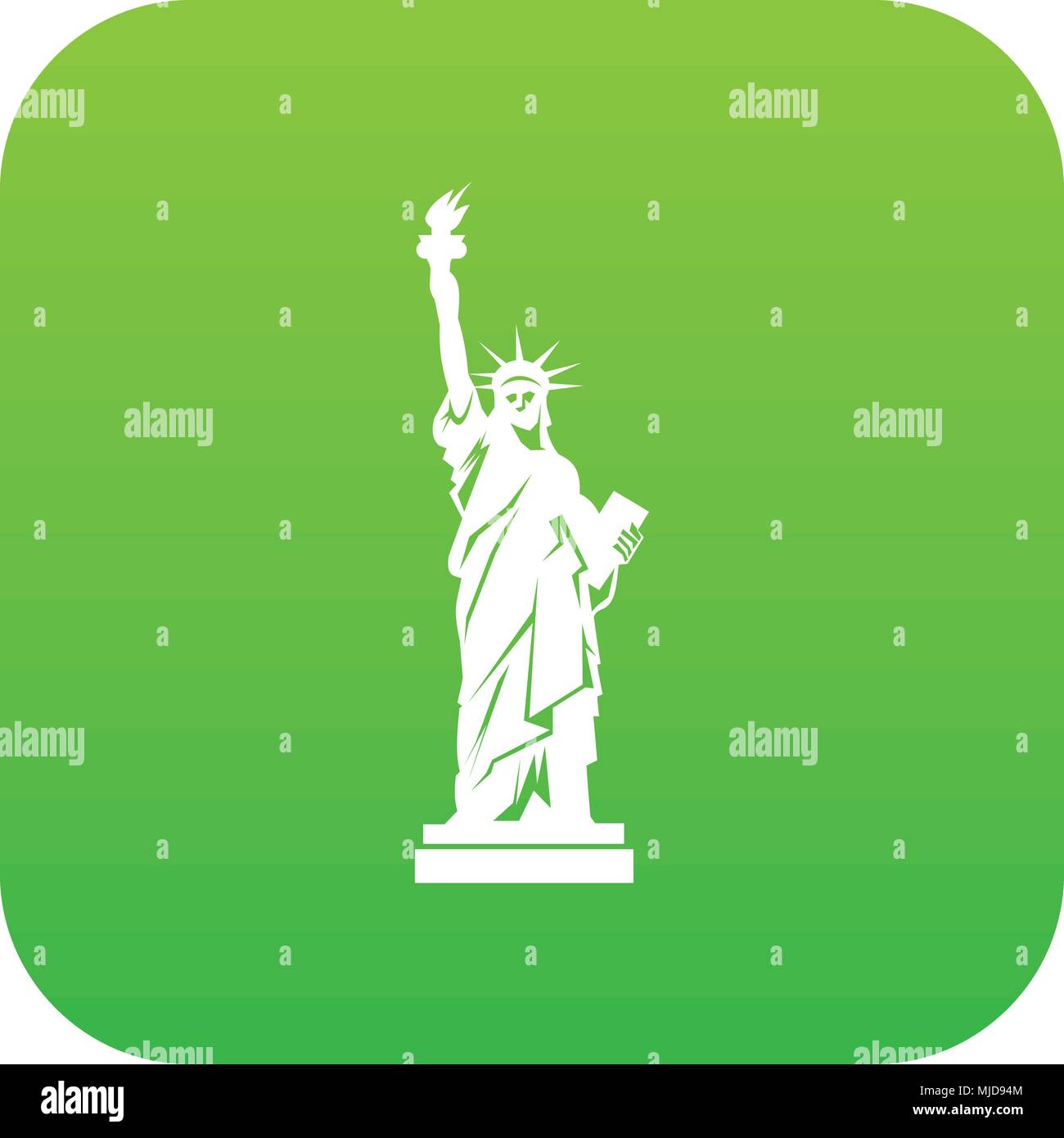 Statua della Libertà icona verde digitale Illustrazione Vettoriale