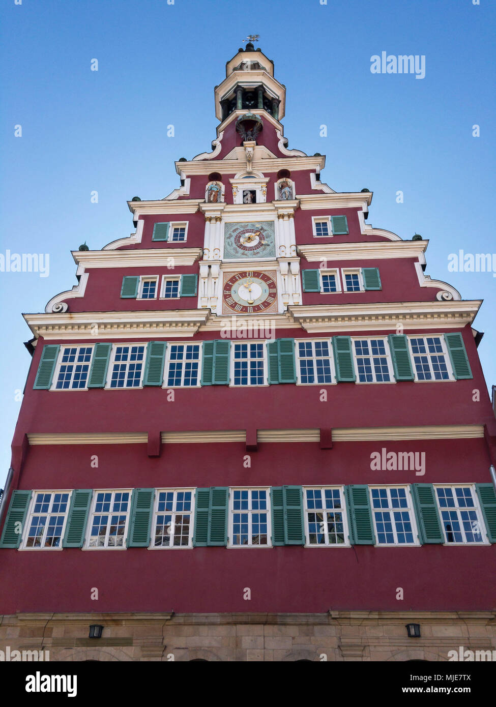 Il mercato medievale e il Municipio, Esslingen am Neckar, Baden-Wuerttemberg Foto Stock