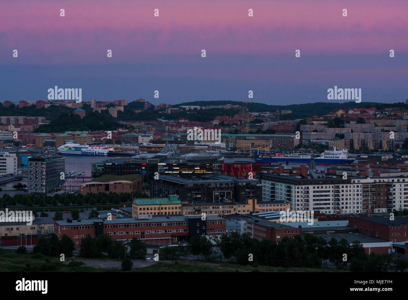 Vista sul porto di Göteborg Foto Stock