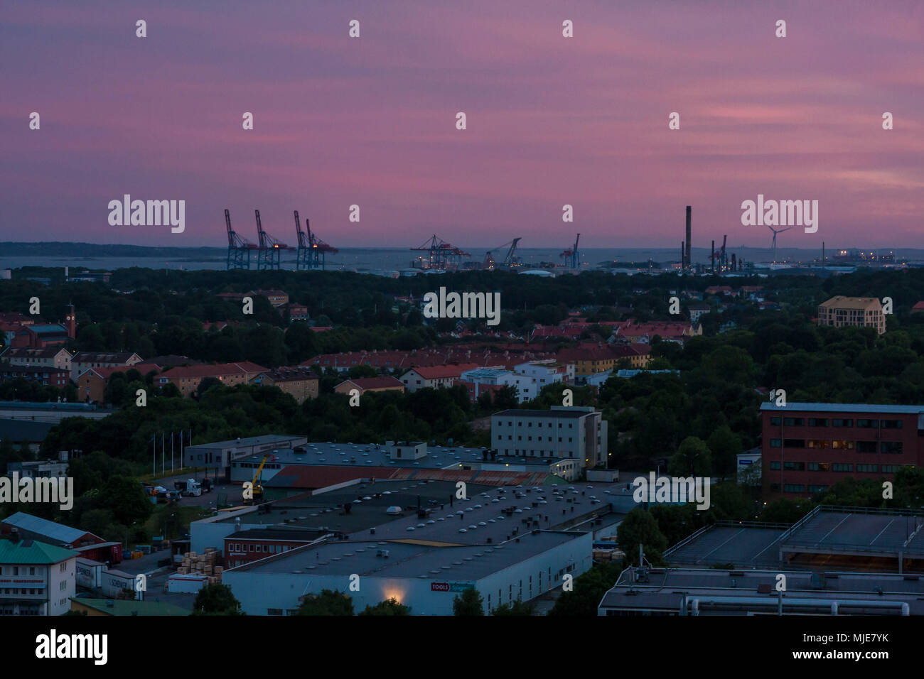 Vista sul porto di Göteborg Foto Stock