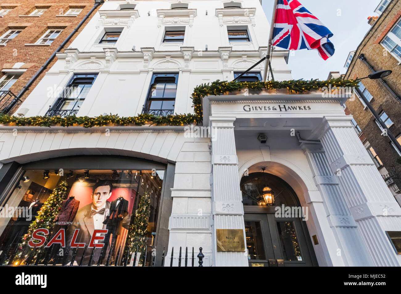 Inghilterra, Londra, Savile Row, Gieves & Hawkes Store Foto Stock