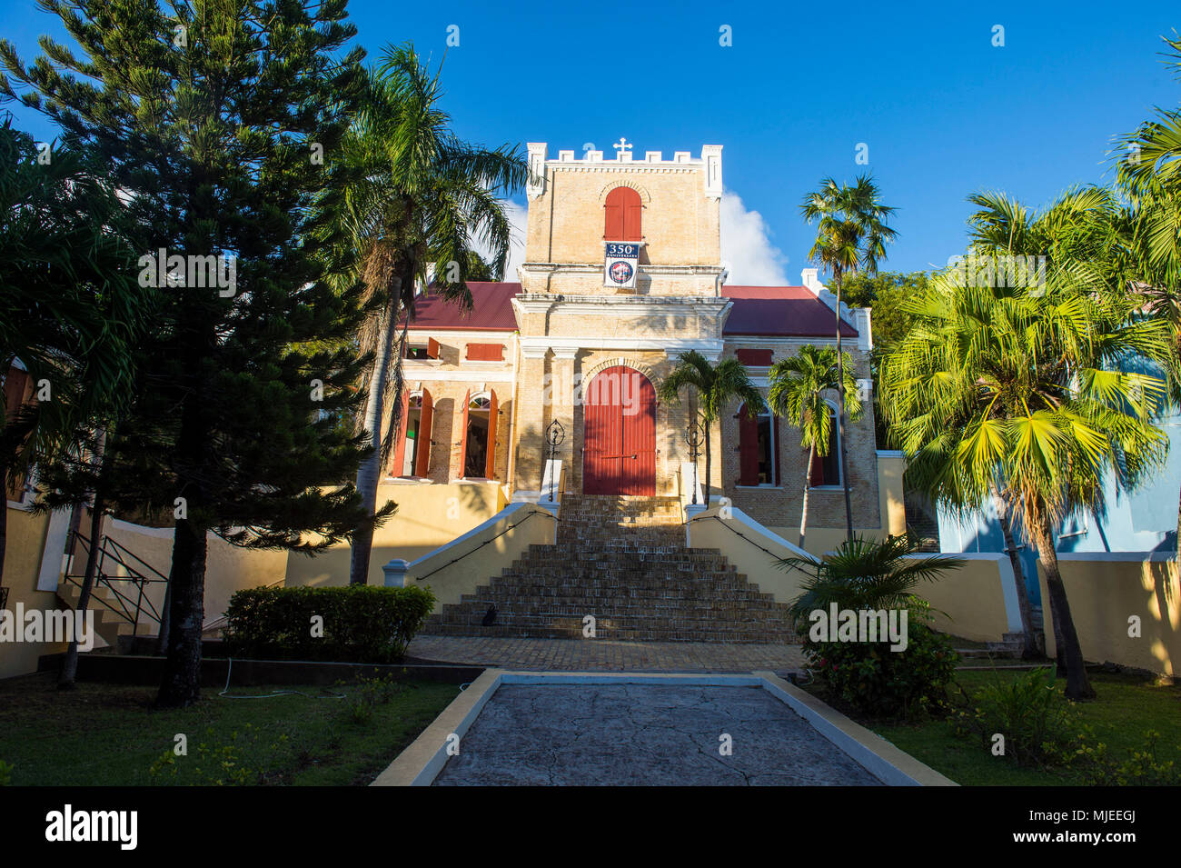 Frederick chiesa luterana, Charlotte Amalie capitale di San Tommaso, Isole Vergini Americane Foto Stock