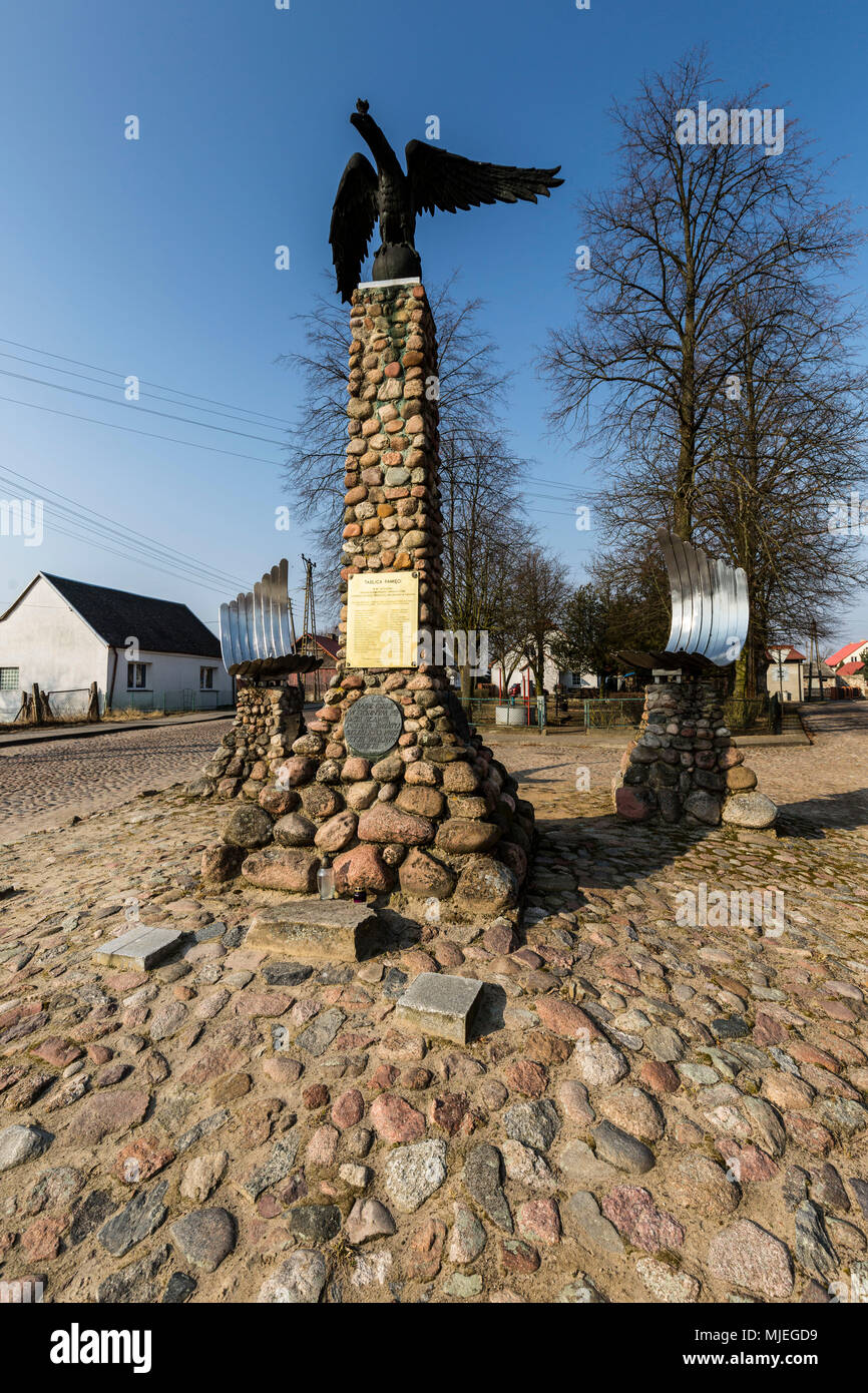 L'Europa, Polonia, Voivodato Podlaskie, Tykocin - Monumento al bianco aquila Foto Stock