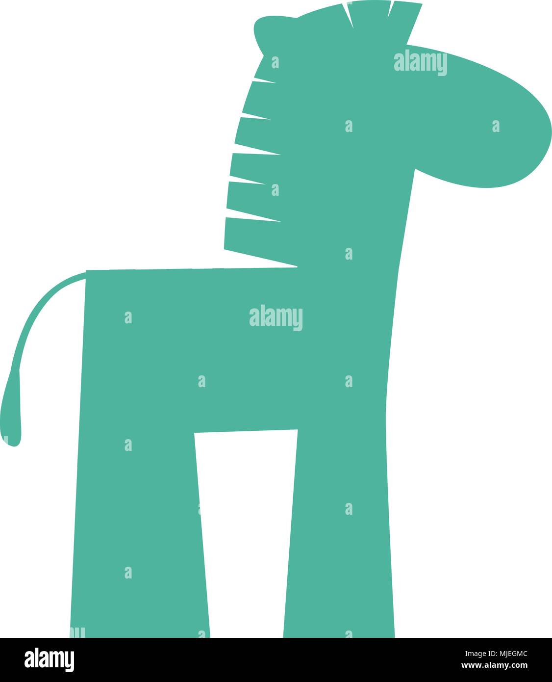 Zebra icona silhouette Illustrazione Vettoriale