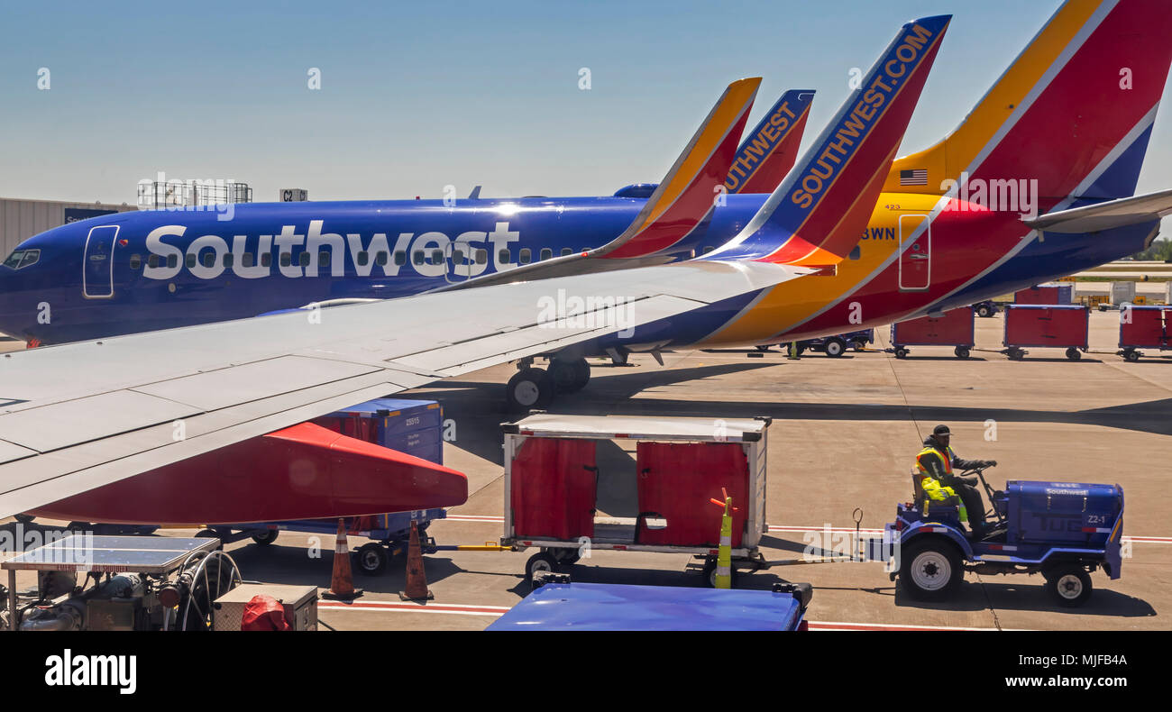 Atlanta, Georgia - Southwest Airlines getti a terra all'aeroporto di Atlanta. Foto Stock