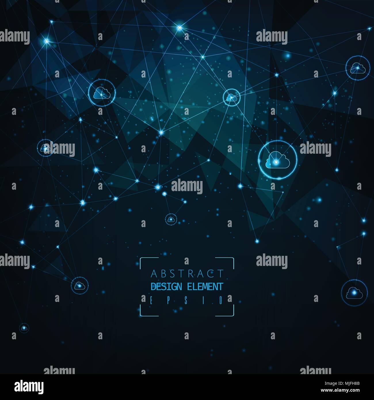 Il cloud computing concetto.Abstract cloud tecnologia di connessione dello sfondo. Illustrazione Vettoriale