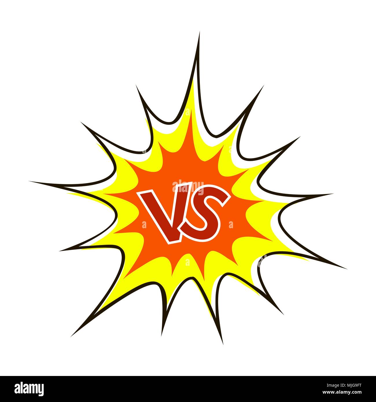 Concetto di confronto, insieme, standoff, Combattimento Finale. Versus VS lettere lotta sullo sfondo Illustrazione Vettoriale
