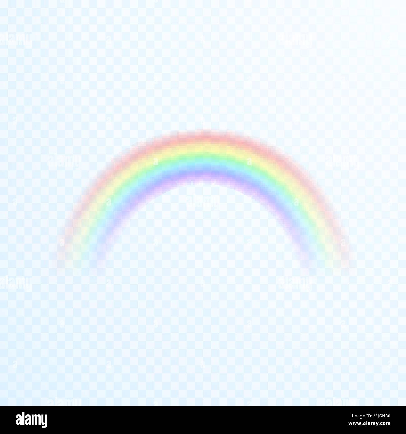 Trasparente colorato icona arcobaleno. Abstract arcobaleno immagine. Illustrazione di vettore isolato su sfondo trasparente Illustrazione Vettoriale