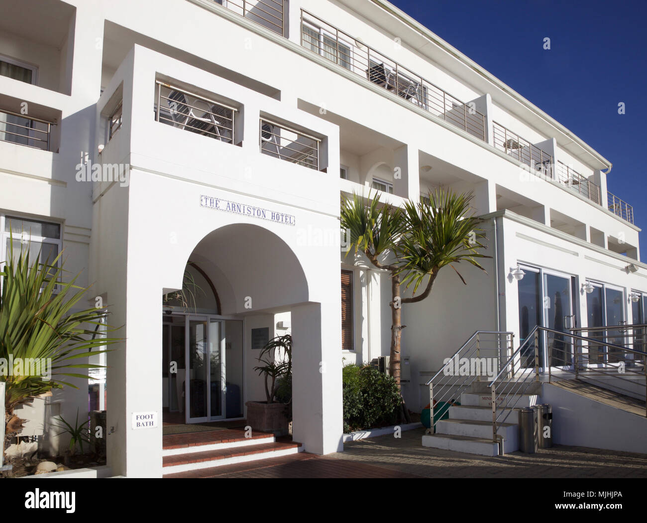 Esterno del Arniston Hotel, Arniston, Sud Africa; chiamato per un XIX secolo della nave che era distrutto Foto Stock