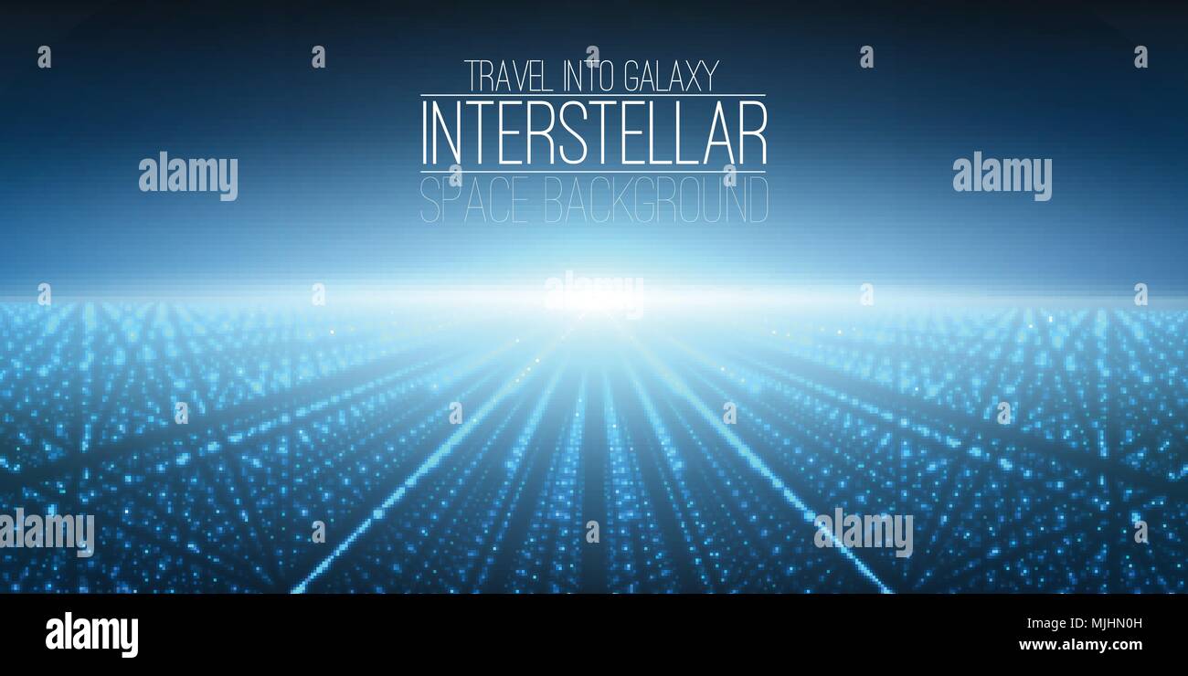 Vettore dello spazio interstellare sfondo.cosmica illustrazione galaxy.Sfondo con nebula, Stardust e luminose stelle brillanti.illustrazione vettoriale per party ,artwork, brochure, poster. Illustrazione Vettoriale