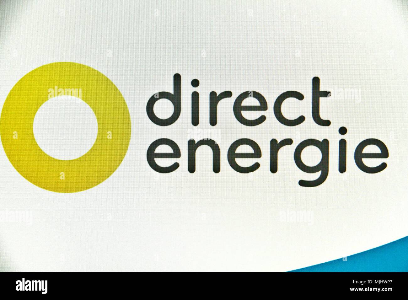 Sito web di Direct Energie, fornitore e privato produttore francese di energia elettrica e gas presenti sul mercato francese dal 2003. Foto Stock