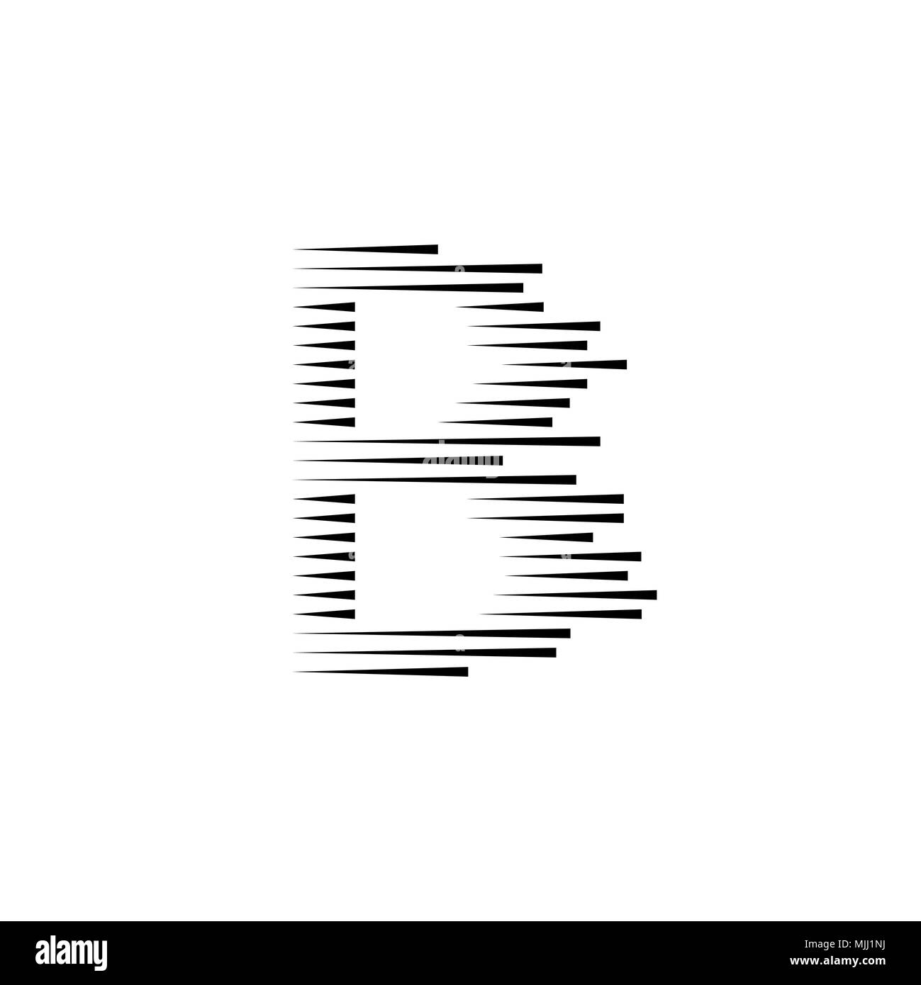Abstract lettera b logo,velocità rapida, in movimento. Vettore Illustrazione Vettoriale