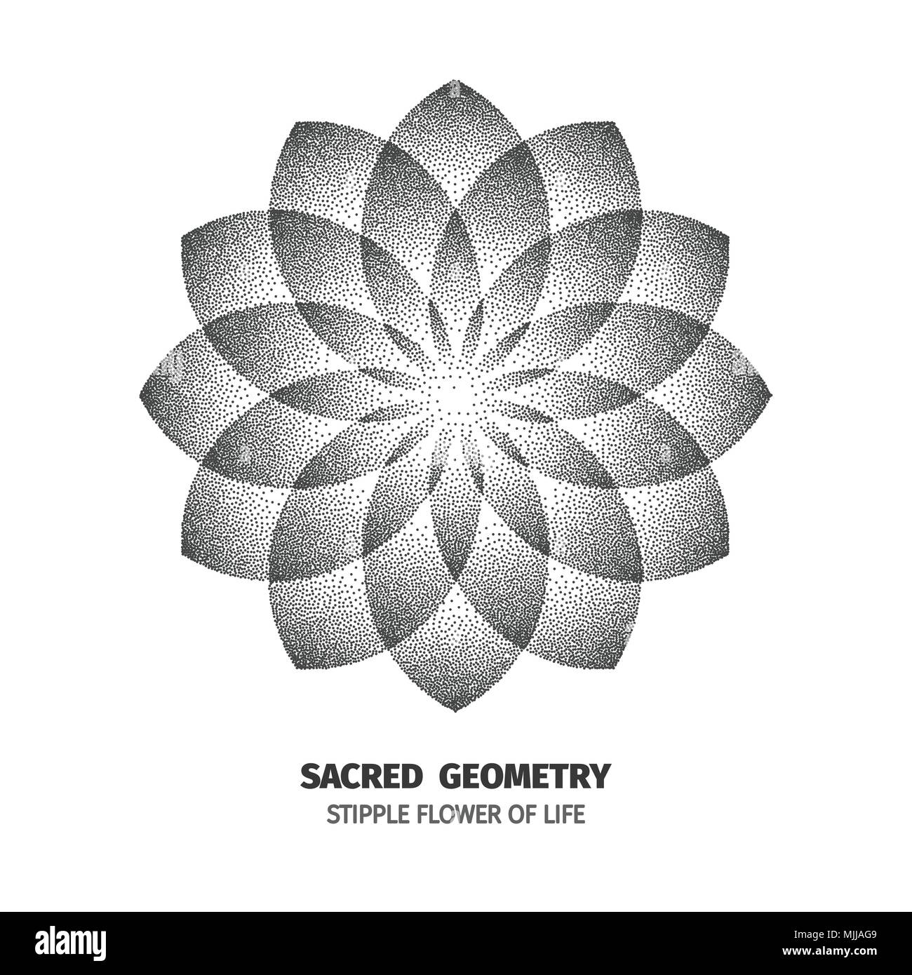 Abstract dot simbolo geometria sacra la fillotassi. Isolate il simbolo dei mezzitoni. Spirali contrapposte illustrazione vettoriale EPS 10 Illustrazione Vettoriale