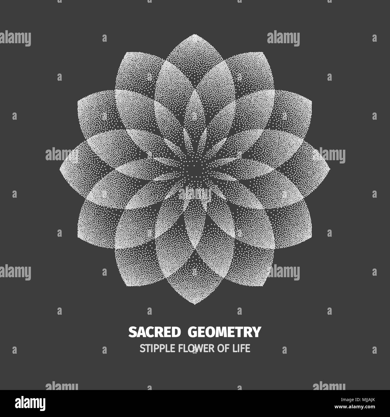 Abstract dot simbolo geometria sacra la fillotassi. Isolate il simbolo dei mezzitoni. Spirali contrapposte illustrazione vettoriale EPS 10 Illustrazione Vettoriale