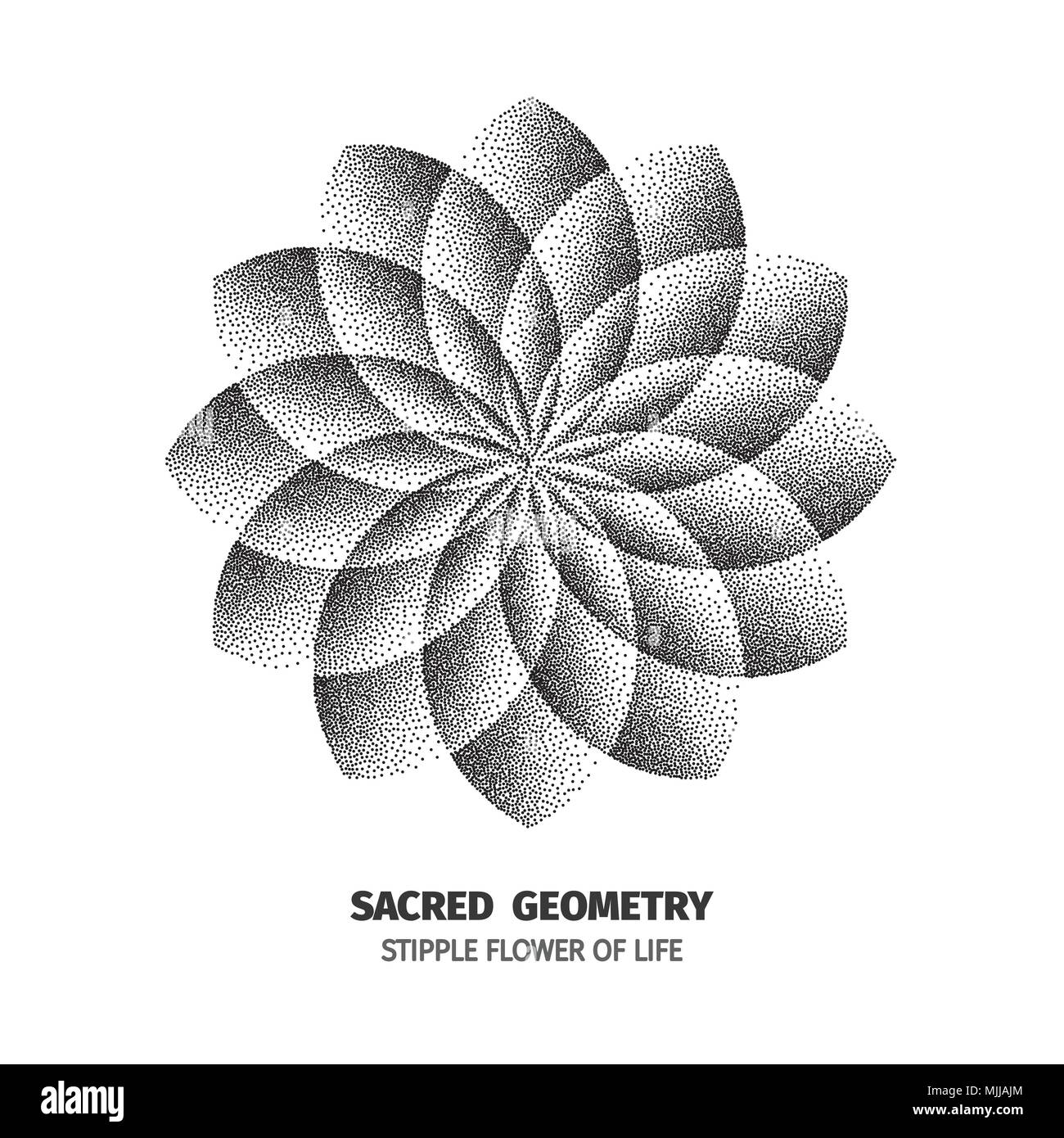 Abstract dot simbolo geometria sacra la fillotassi. Isolate il simbolo dei mezzitoni. Spirali contrapposte illustrazione vettoriale EPS 10 Illustrazione Vettoriale