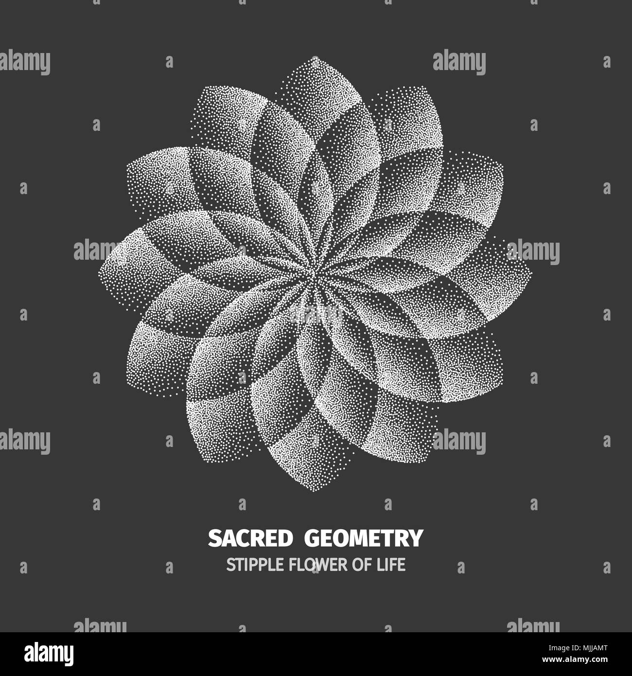 Abstract dot simbolo geometria sacra la fillotassi. Isolate il simbolo dei mezzitoni. Spirali contrapposte illustrazione vettoriale EPS 10 Illustrazione Vettoriale