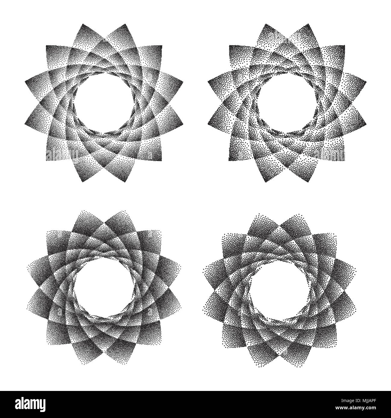 Abstract dot simbolo geometria sacra la fillotassi. Isolate il simbolo dei mezzitoni. Spirali contrapposte illustrazione vettoriale EPS 10 Illustrazione Vettoriale