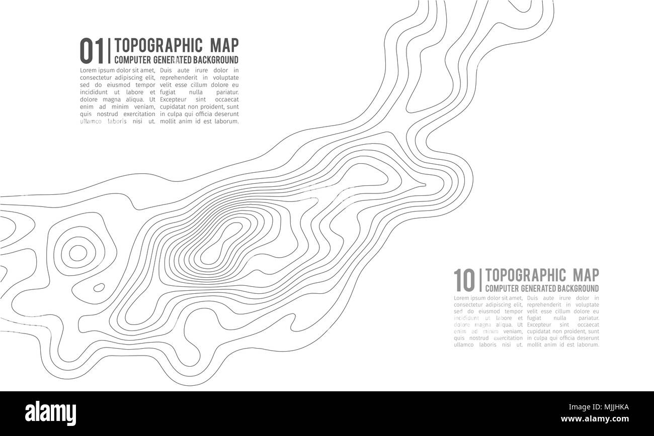 Mappa topografica di sfondo di contorno. Mappa topo con elevazione. Mappa di contorno di vettore. Mondo geografico topografia griglia mappa abstract illustrazione vettoriale . Illustrazione Vettoriale