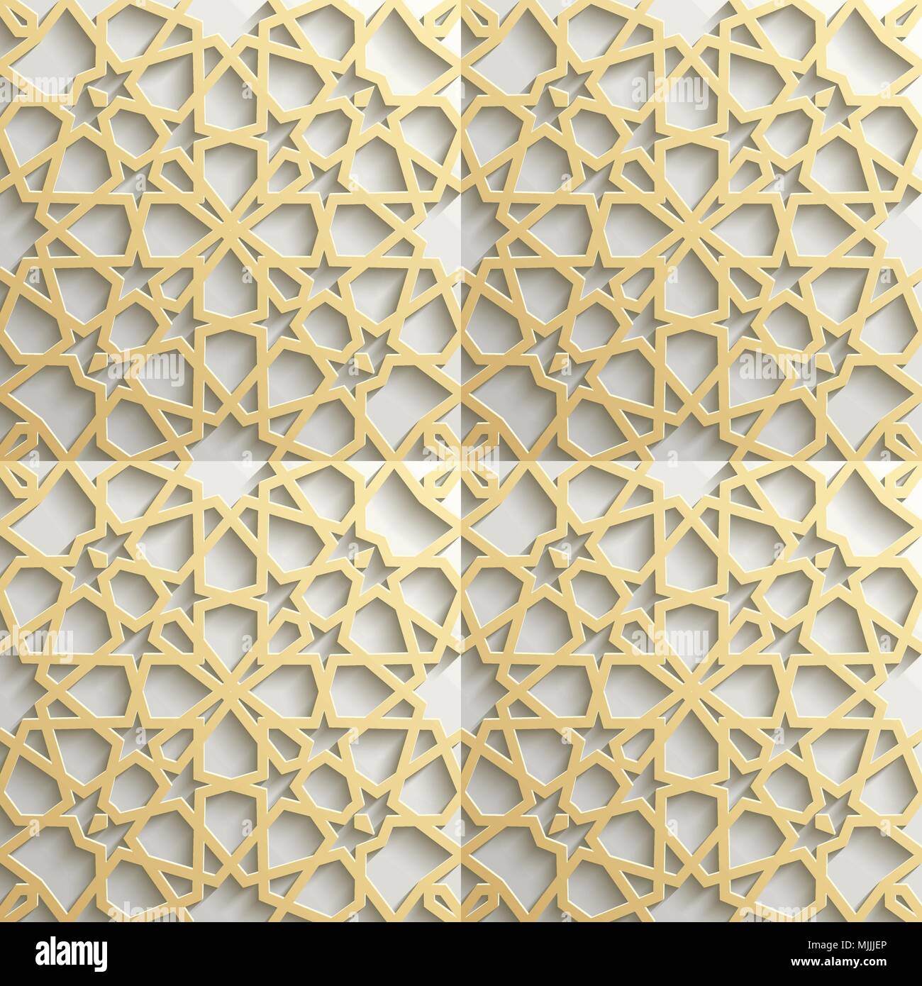 Seamless modello islamico 3d . Arabo tradizionale elemento di design. Illustrazione Vettoriale