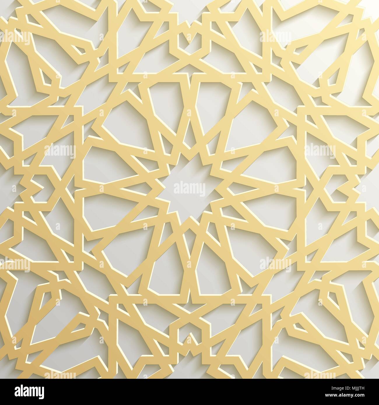 Seamless modello islamico 3d . Arabo tradizionale elemento di design. Illustrazione Vettoriale