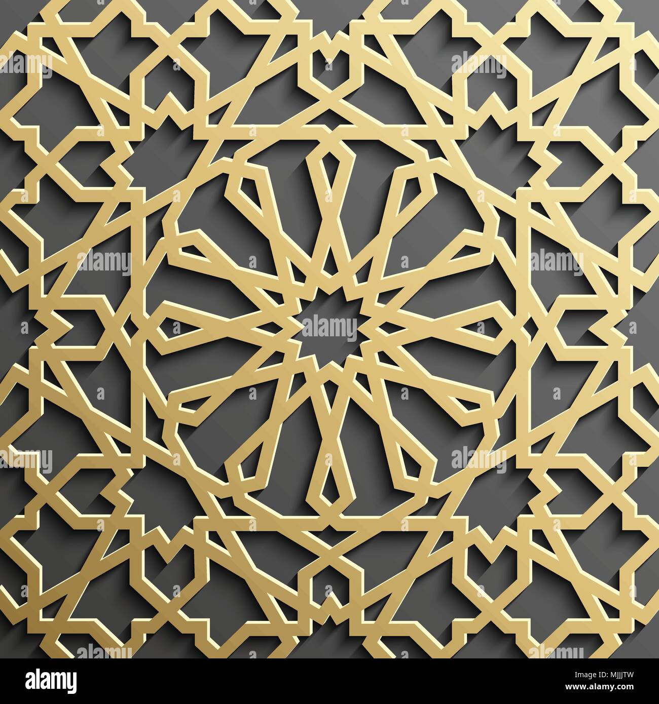 Seamless modello islamico 3d . Arabo tradizionale elemento di design. Illustrazione Vettoriale