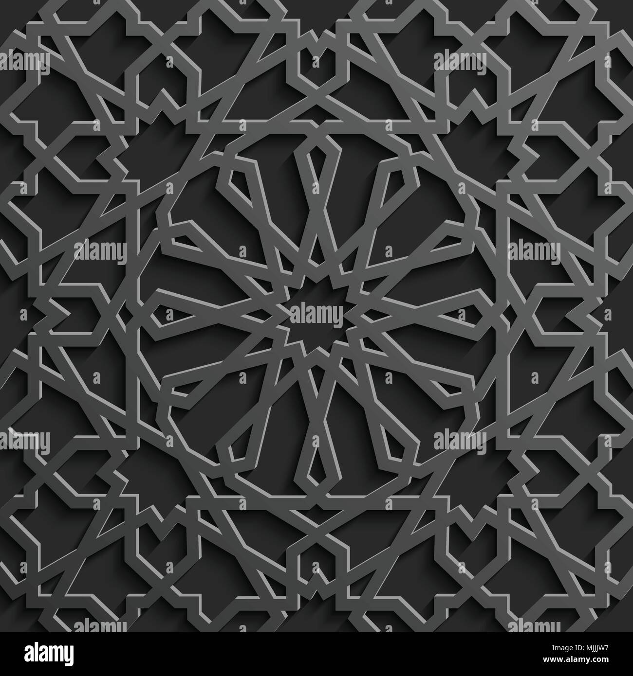 Seamless modello islamico 3d . Arabo tradizionale elemento di design. Illustrazione Vettoriale