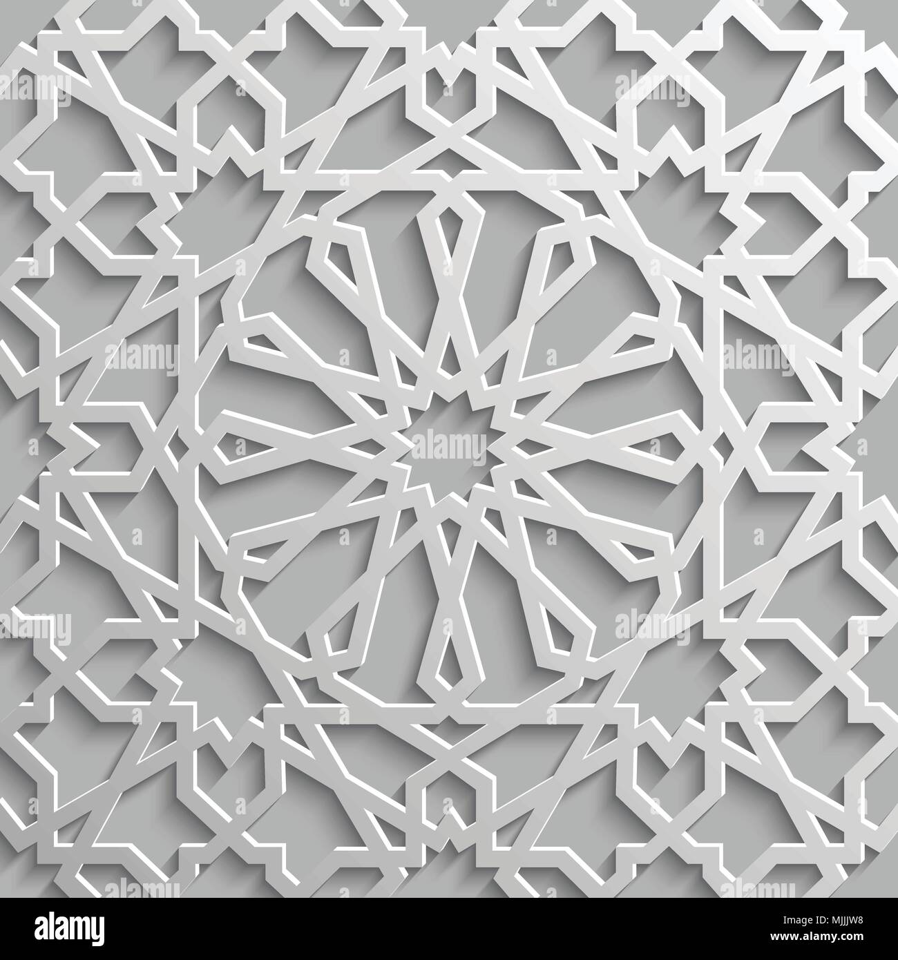 Seamless modello islamico 3d . Arabo tradizionale elemento di design. Illustrazione Vettoriale