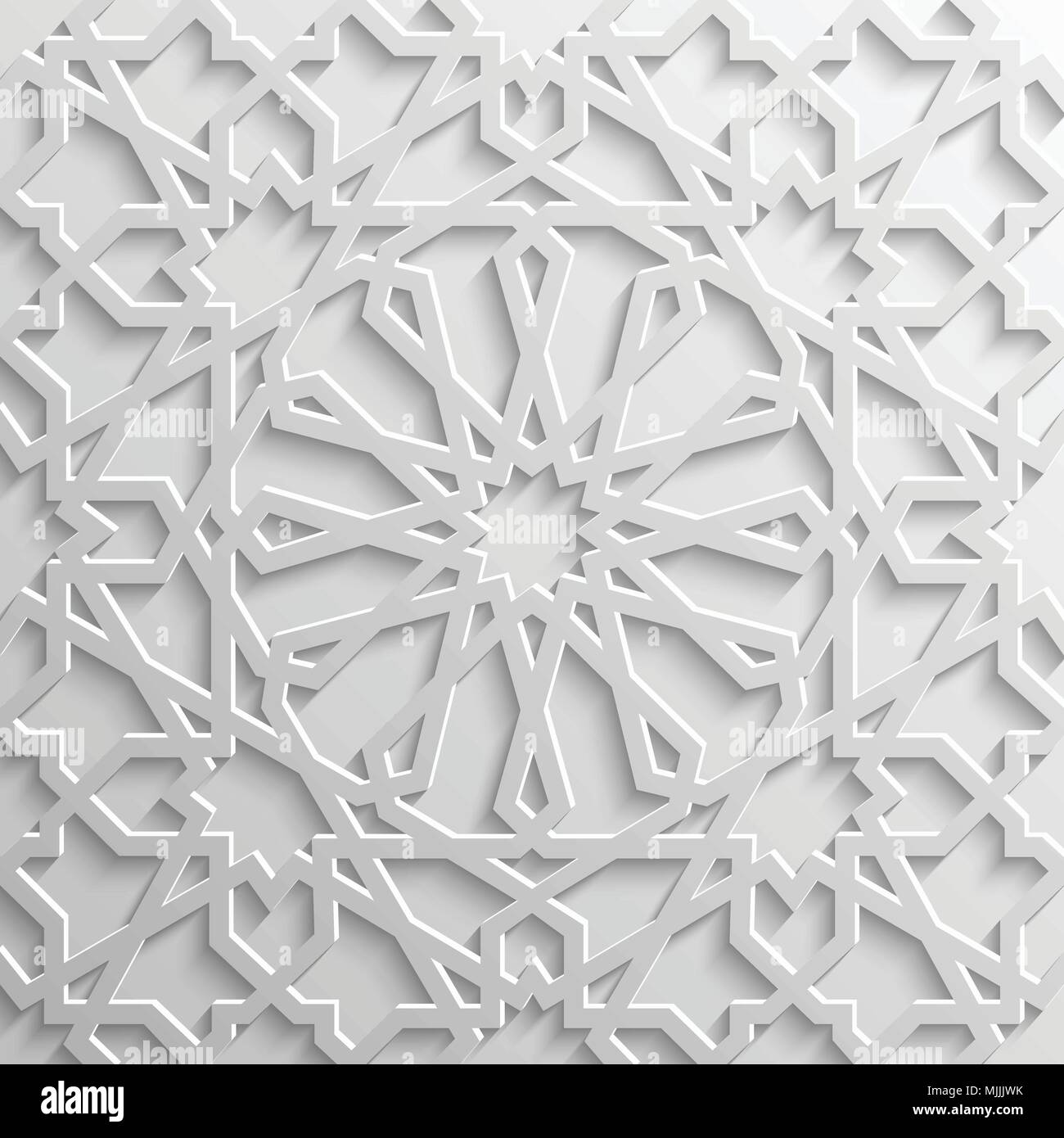 Seamless modello islamico 3d . Arabo tradizionale elemento di design. Illustrazione Vettoriale