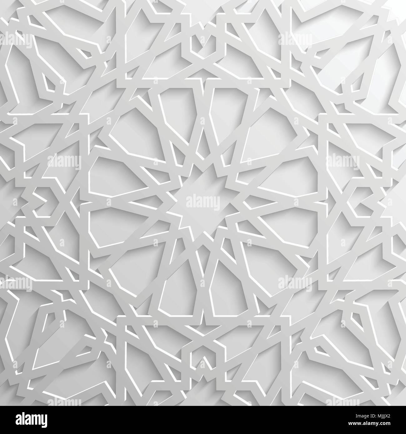 Seamless modello islamico 3d . Arabo tradizionale elemento di design. Illustrazione Vettoriale