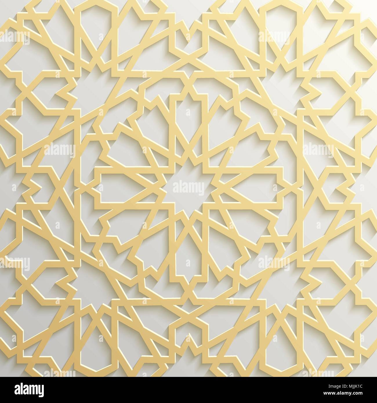 Seamless modello islamico 3d . Arabo tradizionale elemento di design. Illustrazione Vettoriale