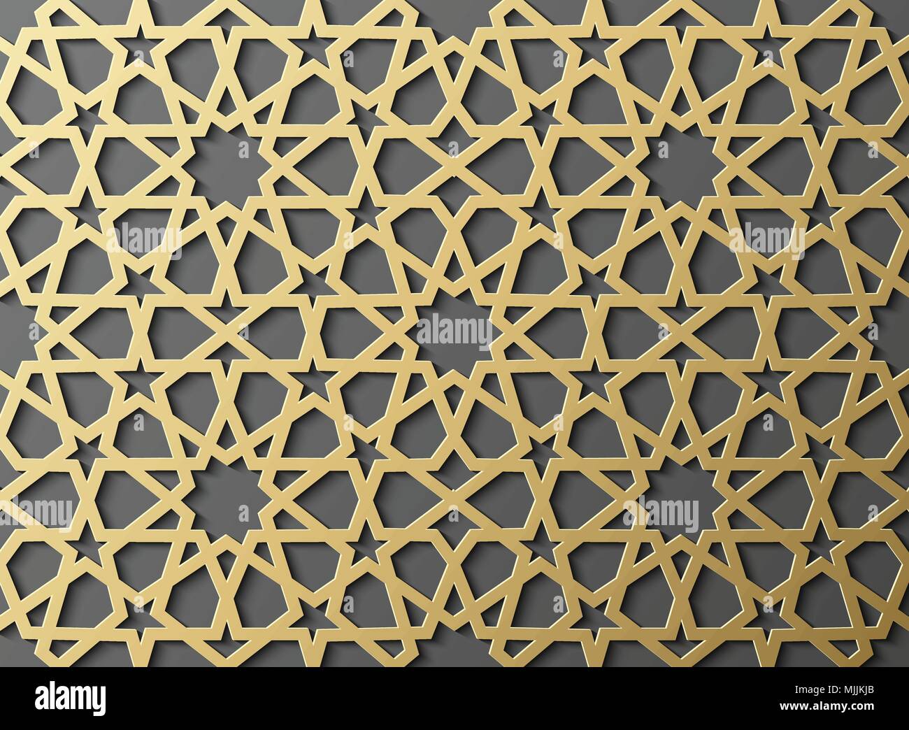 Seamless modello islamico 3d . Arabo tradizionale elemento di design. Illustrazione Vettoriale