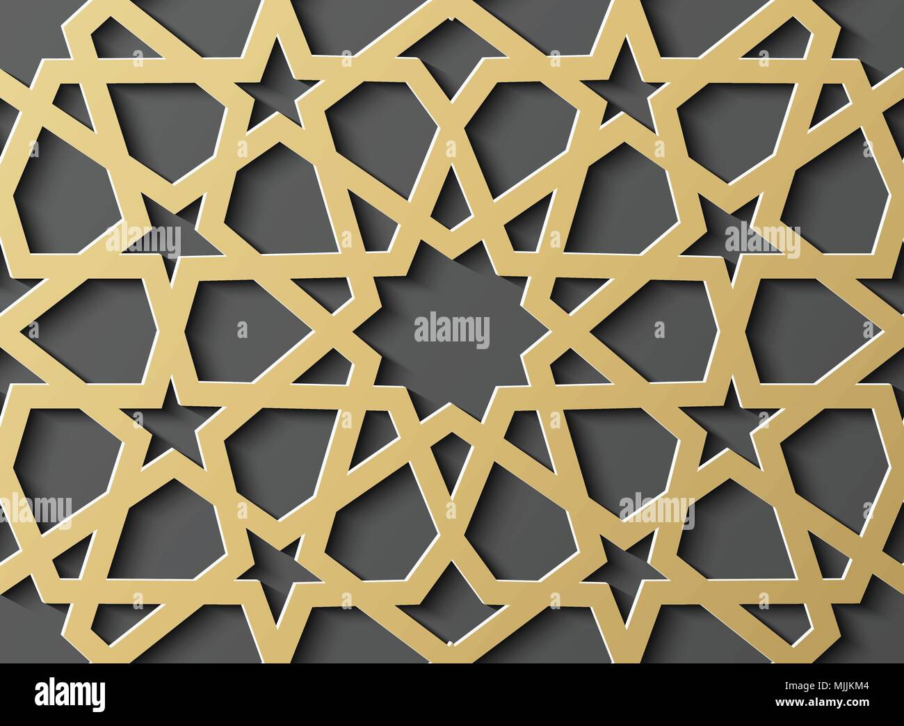 Seamless modello islamico 3d . Arabo tradizionale elemento di design. Illustrazione Vettoriale