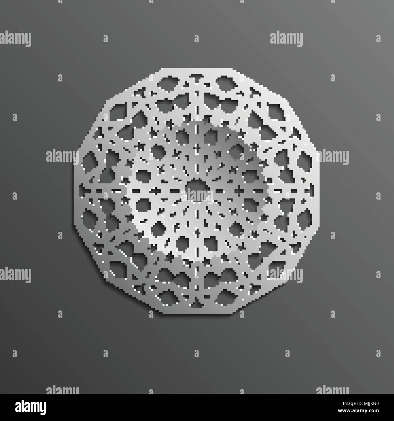 Seamless modello islamico 3d . Arabo tradizionale elemento di design. Illustrazione Vettoriale