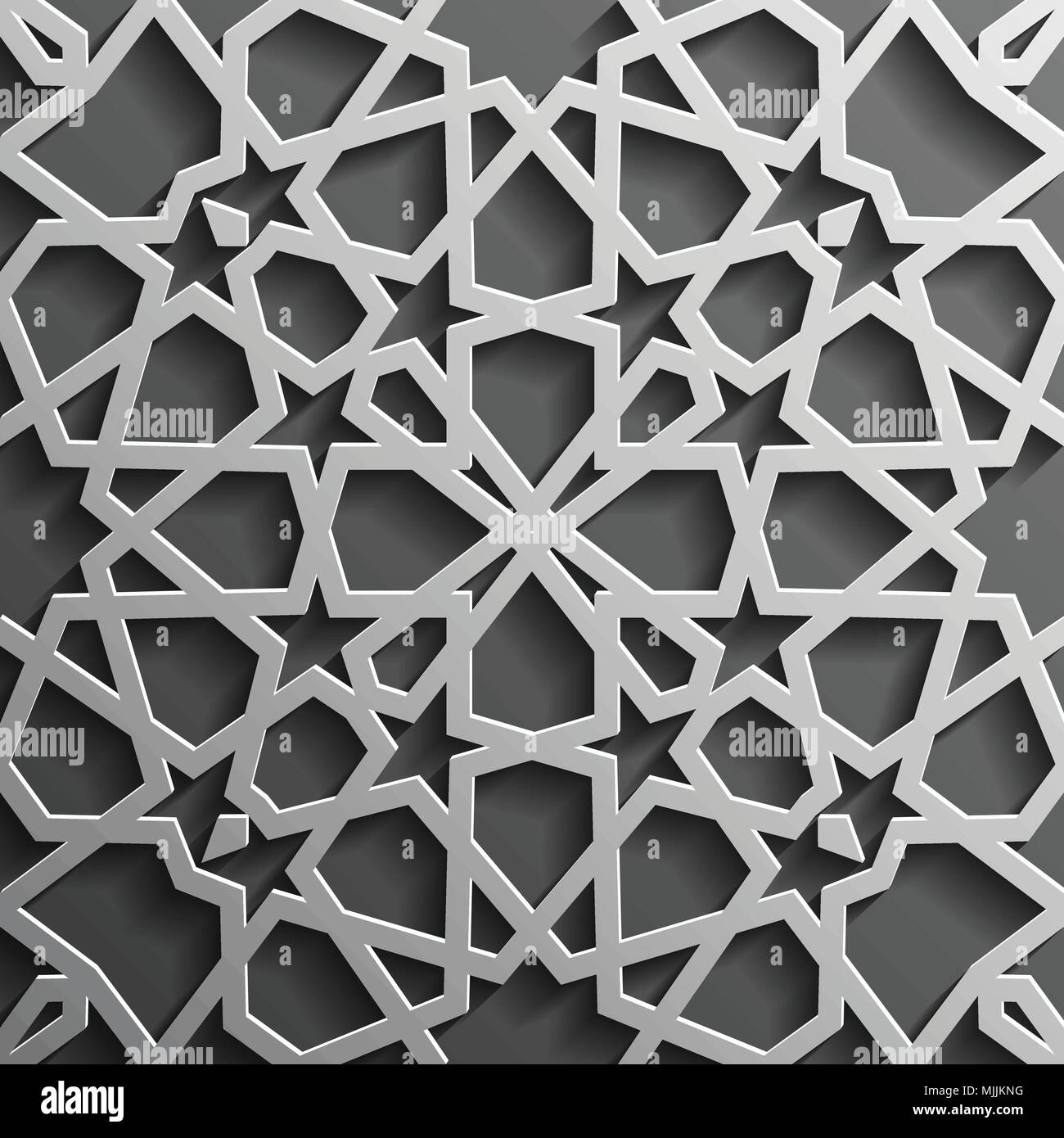 Seamless modello islamico 3d . Arabo tradizionale elemento di design. Illustrazione Vettoriale