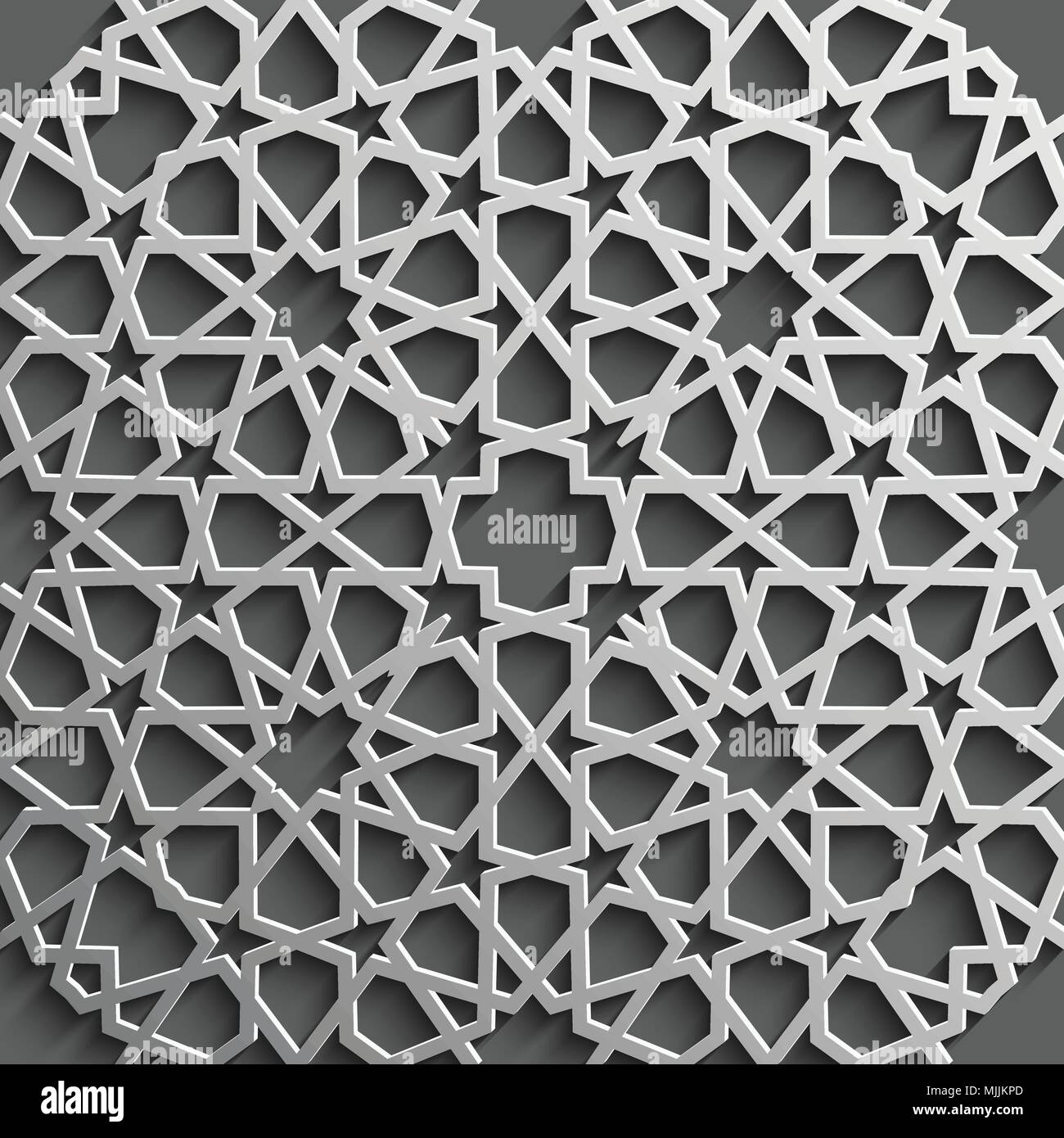 Seamless modello islamico 3d . Arabo tradizionale elemento di design. Illustrazione Vettoriale