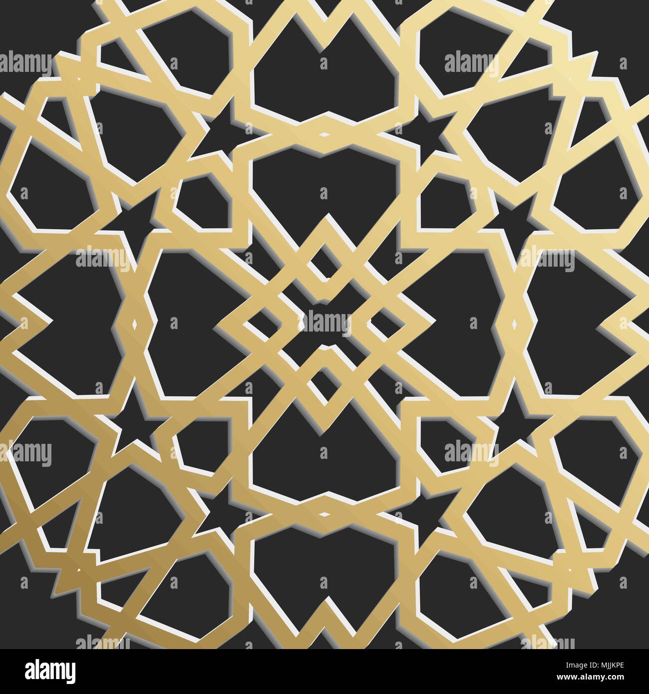 Seamless modello islamico 3d . Arabo tradizionale elemento di design. Illustrazione Vettoriale