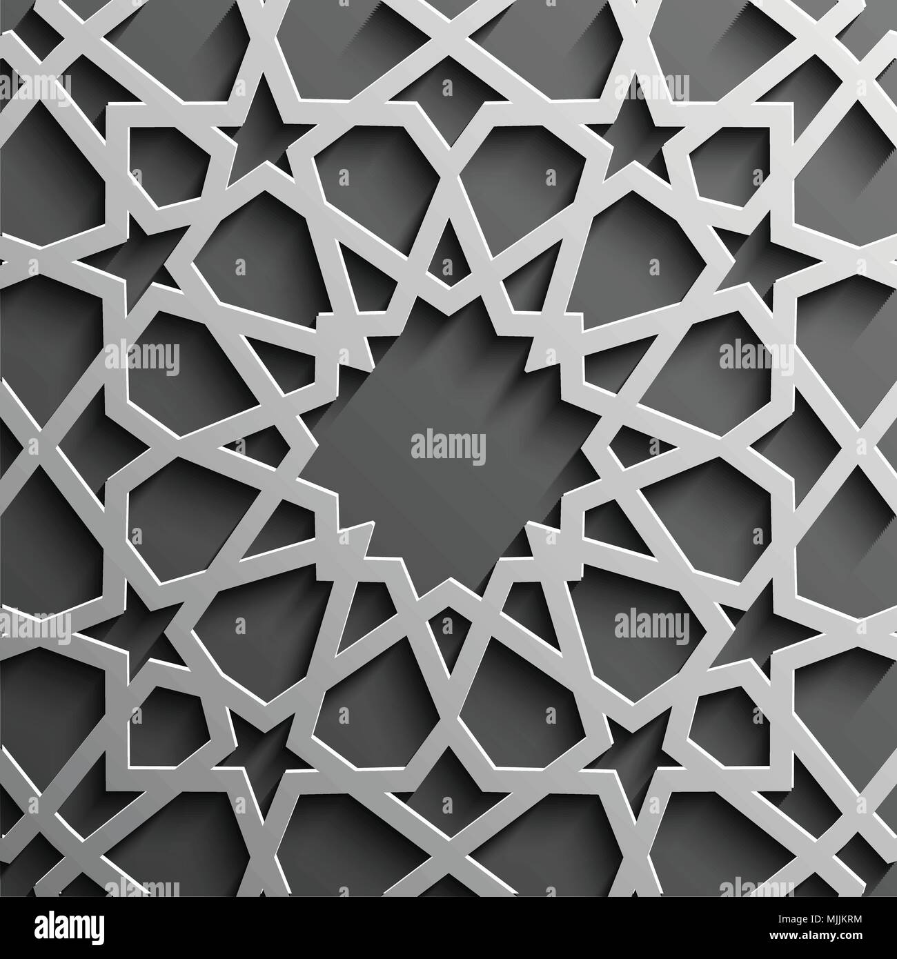 Seamless modello islamico 3d . Arabo tradizionale elemento di design. Illustrazione Vettoriale