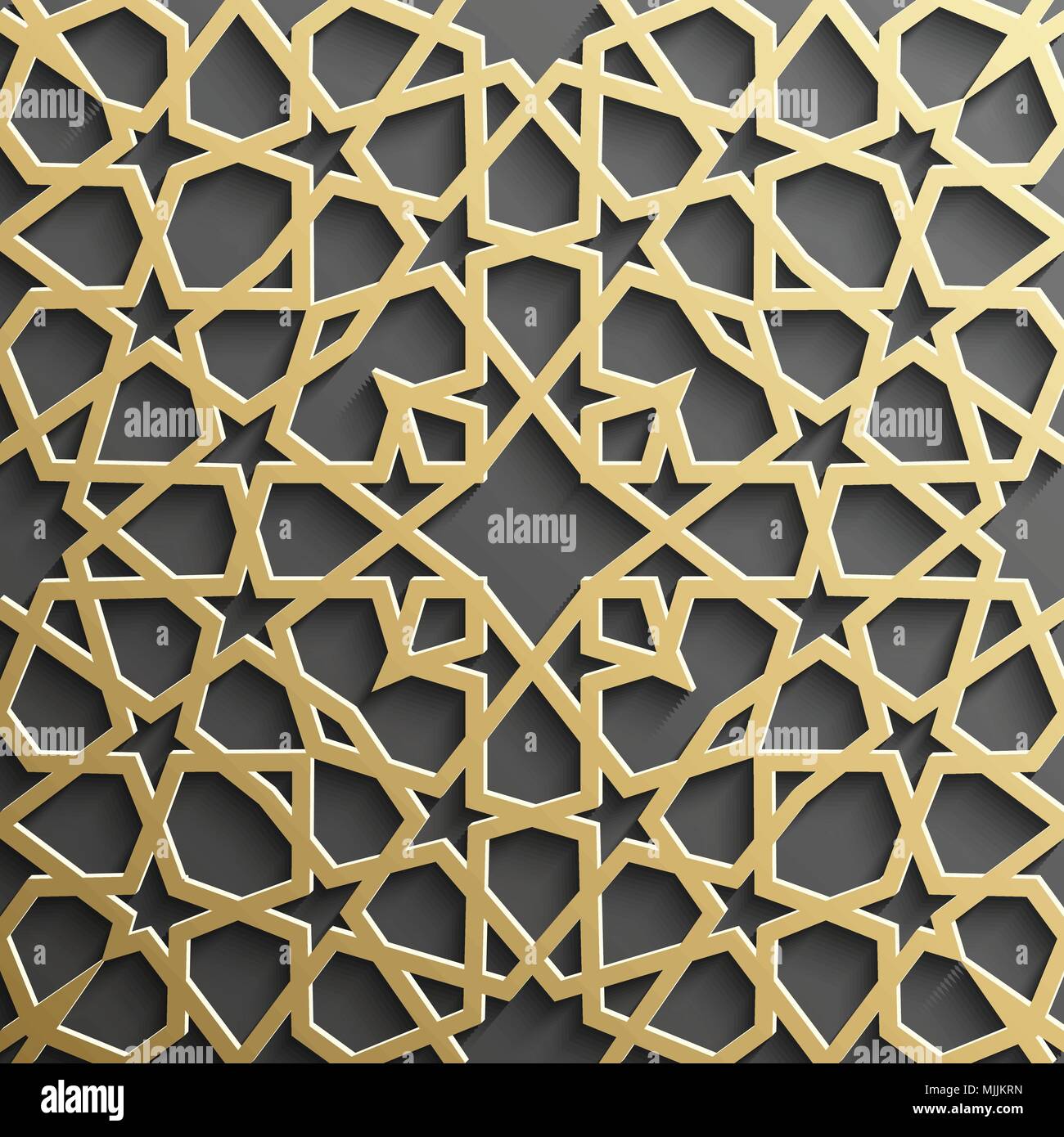 Seamless modello islamico 3d . Arabo tradizionale elemento di design. Illustrazione Vettoriale