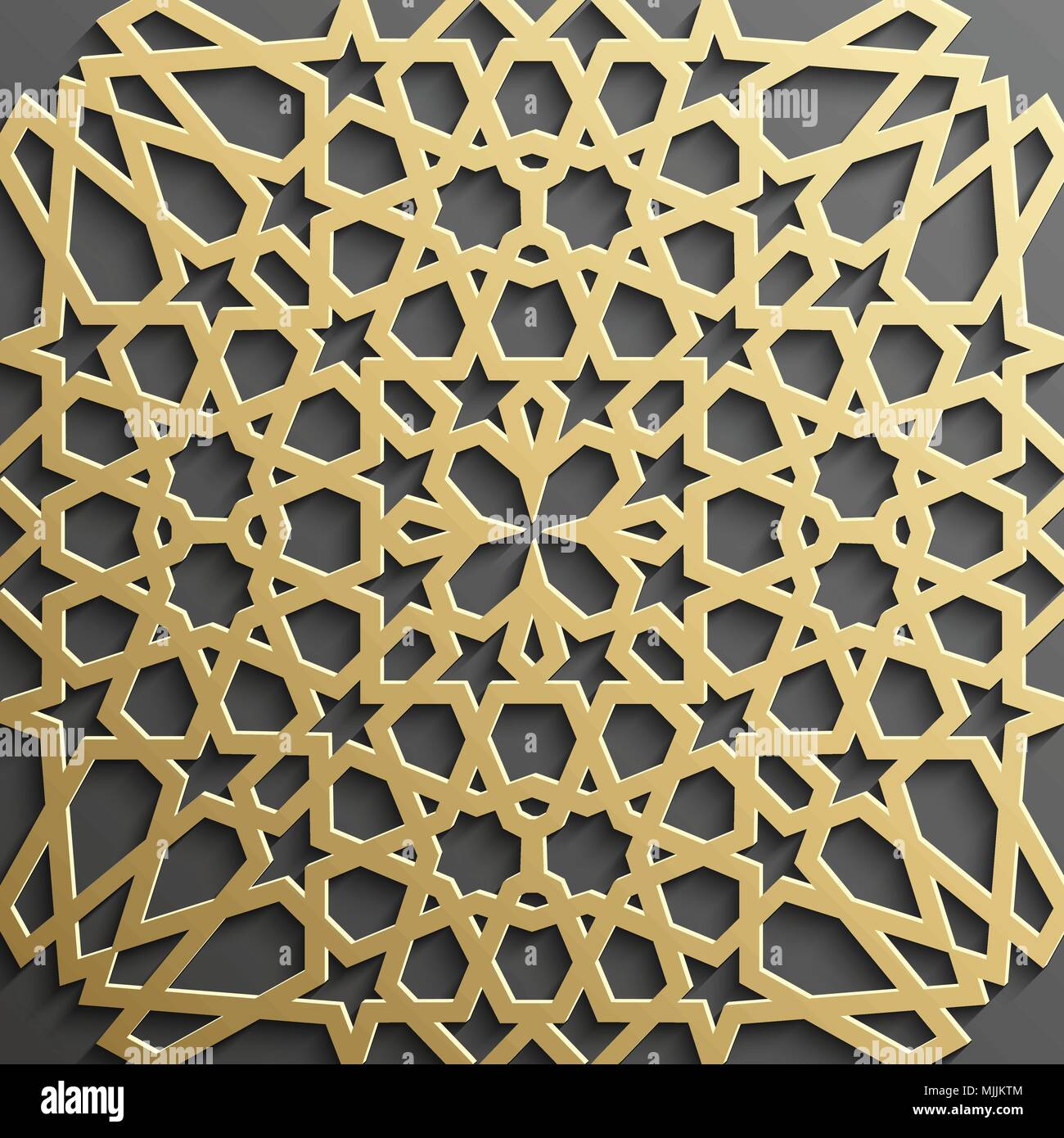 Seamless modello islamico 3d . Arabo tradizionale elemento di design. Illustrazione Vettoriale