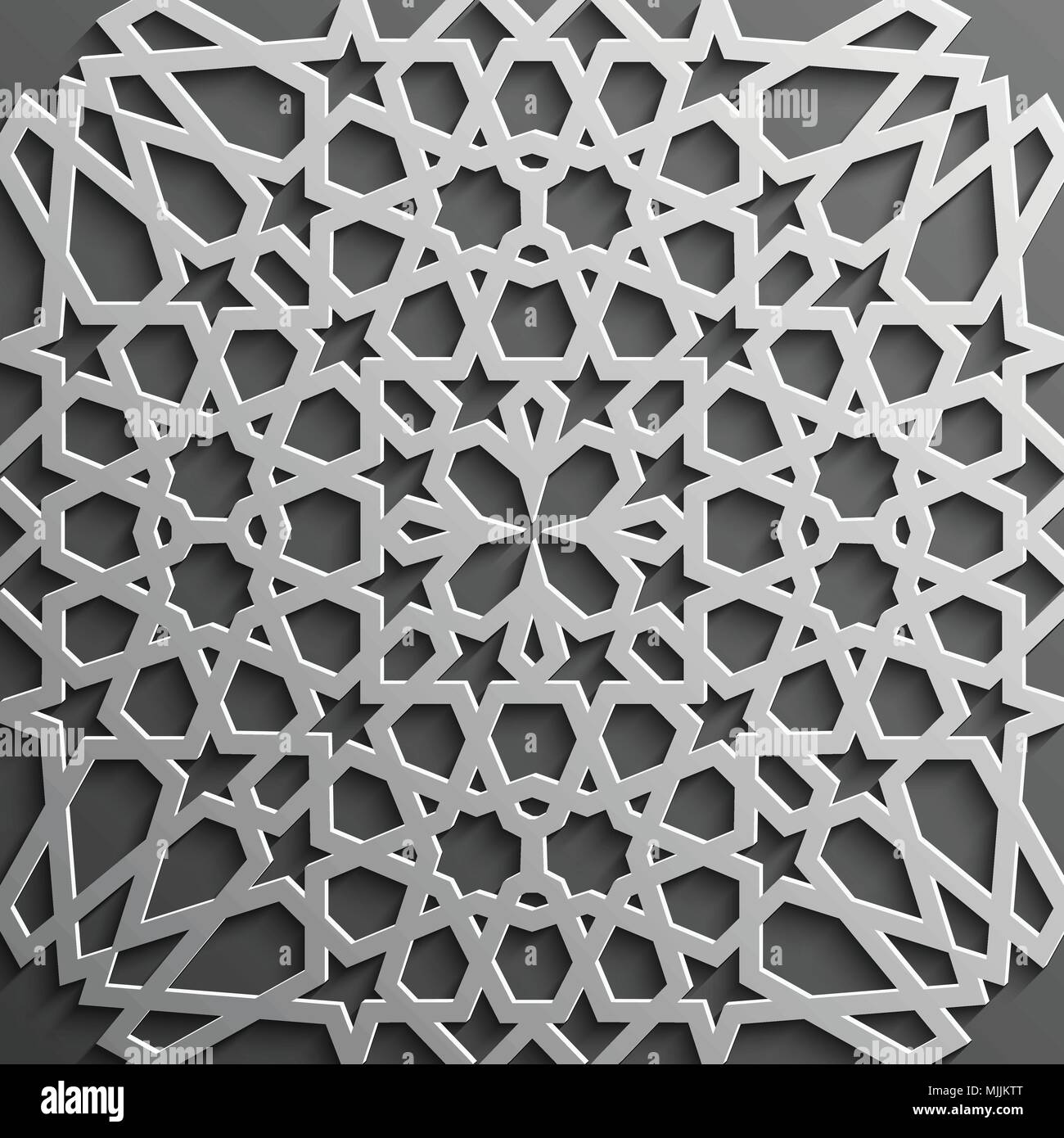 Seamless modello islamico 3d . Arabo tradizionale elemento di design. Illustrazione Vettoriale