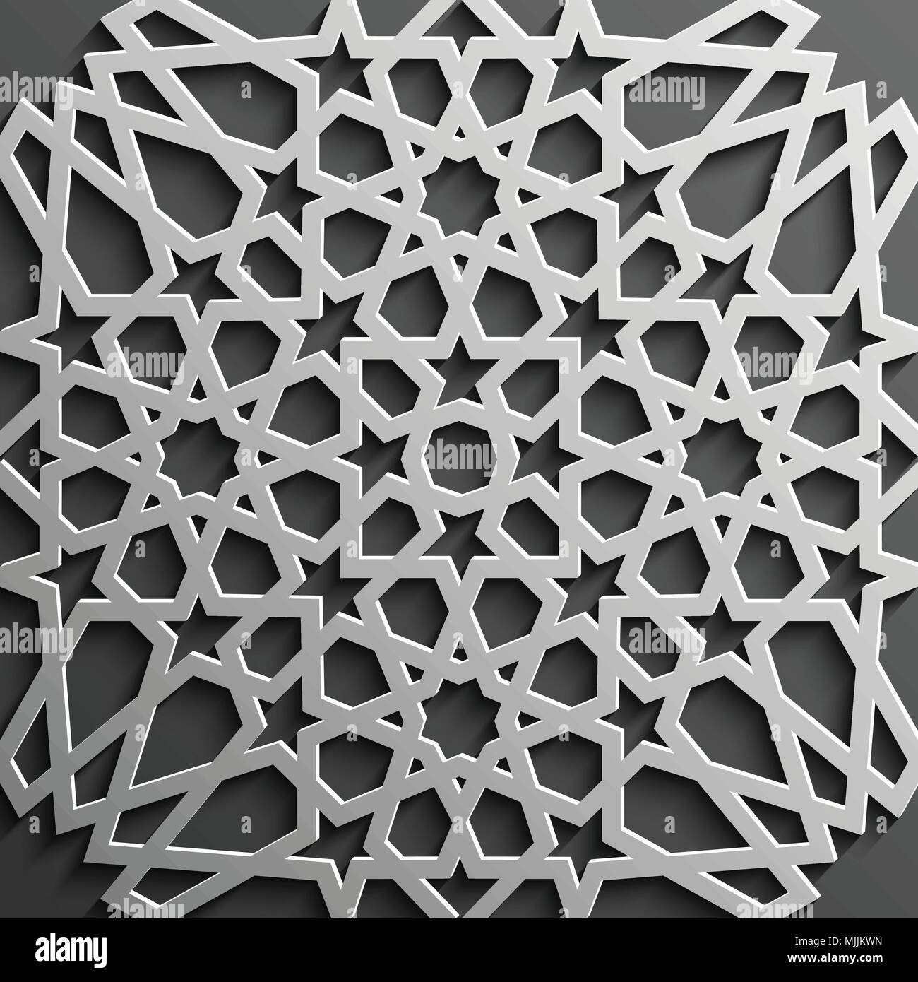 Seamless modello islamico 3d . Arabo tradizionale elemento di design. Illustrazione Vettoriale